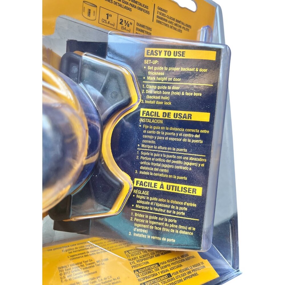 DeWalt Door Lock Installation Kit D18004 2 Bi-Metal Hole Saws Mandrel Drill Bit - Picture 4 of 9